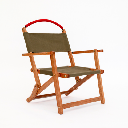 olive green folding picnic chair