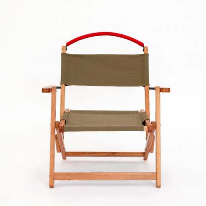 olive green folding picnic chair